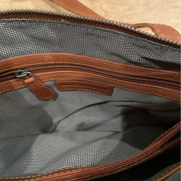 NWT Spikes & Sparrow Cognac Brandy Brown brass hdwre Leather Shoulder Bag - Picture 3 of 11